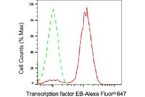 Flow cytometric analysis of Transcription factor EB expression in Raji cells using Transcription factor EB antibody (ABIN7800595), 1:2,000).