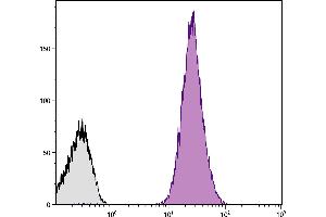 Human peripheral blood platelets were stained with Mouse Anti-Human CD61-UNLB. (Integrin beta 3 Antikörper)