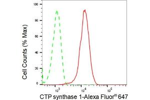 Flow cytometric analysis of CTP synthase 1 expression in HepG2 cells using CTP synthase 1 antibody (ABIN7798174), 1:2,000). (Rekombinanter CTP Synthase Antikörper)