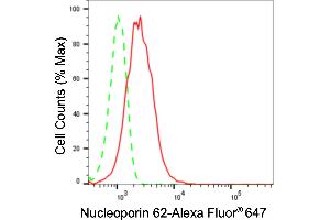 Flow cytometric analysis of Nucleoporin 62 expression in HepG2 cells using Nucleoporin 62 antibody (ABIN7799679), 1:2,000). (Rekombinanter NUP62 Antikörper)