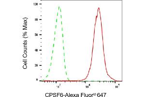 Flow cytometric analysis of CPSF6 expression in HepG2 cells using CPSF6 antibody (ABIN7798097), 1:2,000). (Rekombinanter CPSF6 Antikörper)