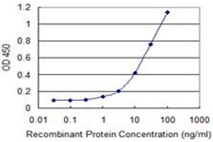 Detection limit for recombinant GST tagged FGFR4 is 0. (FGFR4 Antikörper  (AA 31-145))