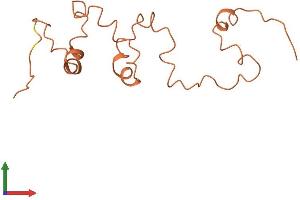 AlphaFold protein structure predicition of Human Recombinant KRTAP4-2 Protein, UniprotID Q9BYR5