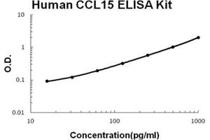 Human CCL15 PicoKine ELISA Kit standard curve