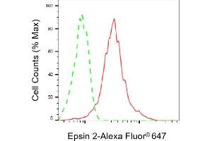 Flow cytometric analysis of Epsin 2 expression in HeLa cells using Epsin 2 antibody (ABIN7798488), 1:1,000). (Epsin 2 Antikörper)