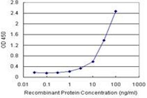 Sandwich ELISA detection sensitivity ranging from 1 ng/mL to 100 ng/mL. (TSC22D3 (Human) Matched Antibody Pair)