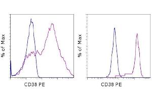 Flow Cytometry (FACS) image for anti-CD38 antibody (PE) (ABIN2144870) (CD38 Antikörper  (PE))