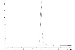 The purity of Biotinylated Human TRAIL R1 is greater than 95 % as determined by SEC-HPLC.