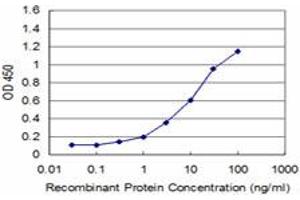 Detection limit for recombinant GST tagged PAX7 is approximately 0. (PAX7 Antikörper  (AA 411-520))