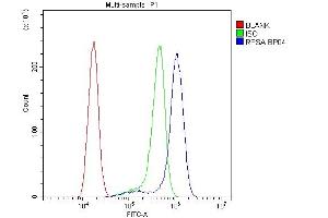 Flow Cytometry analysis of A431 cells using anti-RPSA antibody (ABIN4886715).