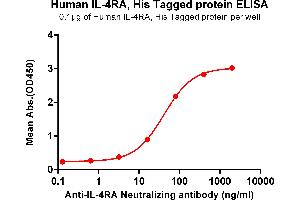 ELISA image for Interleukin 4 Receptor (IL4R) (AA 26-232) protein (His tag) (ABIN7092717)