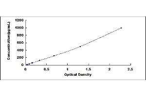 Typical standard curve (IL-20 ELISA Kit)