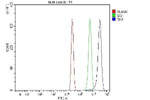 Flow Cytometry analysis of HepG2 cells using anti-RIN1 antibody (ABIN7602432).