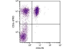 Porcine peripheral blood lymphocytes were stained with Mouse Anti-Porcine CD3ε-SPRD. (CD3 epsilon Antikörper  (SPRD))