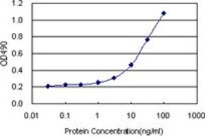 Sandwich ELISA detection sensitivity ranging from 1 ng/mL to 100 ng/mL.