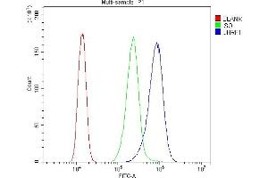 Flow Cytometry analysis of A431 cells using anti-UHRF1 antibody (ABIN3044567).