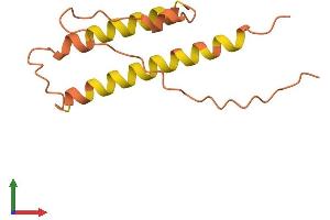 AlphaFold protein structure predicition of Human Recombinant SND1-IT1 Protein, UniprotID Q9HBX3