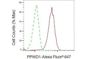 Flow cytometric analysis of PPWD1 expression in HeLa cells using PPWD1 antibody (ABIN7799769), 1:2,000). (PPWD1 Antikörper)