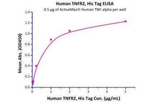 Immobilized  Human TNF-alpha . (TNFRSF1B Protein (AA 23-257) (His tag))