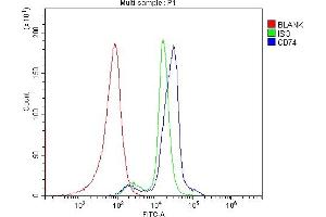 Flow Cytometry analysis of human PBMC cells using anti-CD74 antibody (ABIN7603166). (CD74 Antikörper  (N-Term))