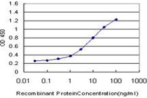 Detection limit for recombinant GST tagged NMI is approximately 0. (NMI Antikörper  (AA 1-100))
