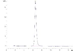 Size-exclusion chromatography-High Pressure Liquid Chromatography (SEC-HPLC) image for Seizure Related 6 Homolog Like 2 (SEZ6L2) (AA 28-844) protein (His tag) (ABIN7275573)