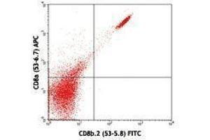 Flow Cytometry (FACS) image for anti-CD8b Molecule Pseudogene (CD8BP) antibody (FITC) (ABIN2661850) (CD8b.2 Antikörper  (FITC))