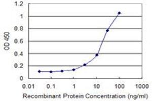 Detection limit for recombinant GST tagged DBF4B is 1 ng/ml as a capture antibody. (DBF4B/DRF1 Antikörper  (AA 201-299))