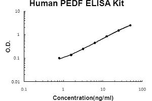 Human PEDF/SerpinF1 Accusignal ELISA Kit Human PEDF/SerpinF1 AccuSignal ELISA Kit standard curve. (PEDF ELISA Kit)