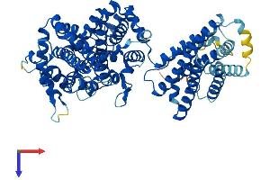 AlphaFold protein structure predicition of Human Recombinant ERMARD Protein, UniprotID Q5T6L9