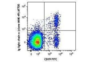 Flow Cytometry (FACS) image for Mouse anti-Human Ig (Light Chain) antibody (Alexa Fluor 700) (ABIN2667241) (Maus anti-Human Ig (Light Chain) Antikörper (Alexa Fluor 700))