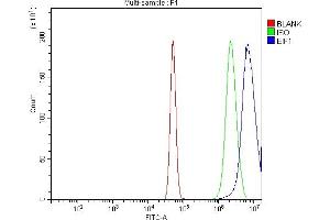 Flow Cytometry analysis of A431 cells using anti-EIF1 antibody (ABIN7600461). (EIF1 Antikörper  (AA 2-10))