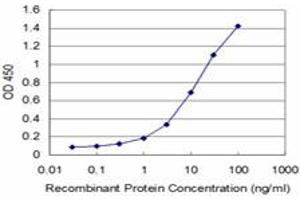 Detection limit for recombinant GST tagged HOXA5 is approximately 1ng/ml as a capture antibody. (HOXA5 Antikörper  (AA 171-270))