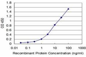 Detection limit for recombinant GST tagged EGR1 is approximately 0. (EGR1 Antikörper  (AA 444-543))