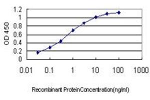 Detection limit for recombinant GST tagged EPHA3 is approximately 0. (EPH Receptor A3 Antikörper  (AA 202-326))
