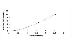 Typical standard curve (Hexosaminidase A ELISA Kit)