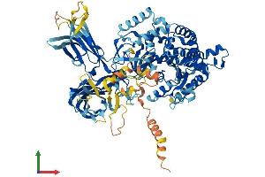 AlphaFold protein structure predicition of Human Recombinant PLA2G4F Protein, UniprotID Q68DD2