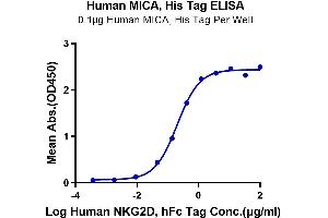 Immobilized Human MICA, His Tag at 1 μg/mL (100 μL/Well) on the plate. (MICA Protein (AA 24-308) (His-Avi Tag))
