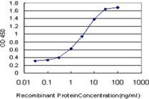 Detection limit for recombinant GST tagged RASGRP4 is approximately 0. (RASGRP4 Antikörper  (AA 574-673))