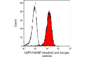 Flow Cytometry (FACS) image for anti-Ubiquitin Specific Peptidase 7 (Herpes Virus-Associated) (USP7) (AA 1-50) antibody (ABIN7453991) (Rekombinanter USP7 Antikörper  (AA 1-50))