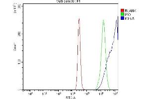 Flow Cytometry analysis of K562 cells using anti-KIF5A antibody (ABIN7601527). (KIF5A Antikörper  (AA 374-1032))