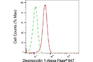 Flow cytometric analysis of Desmocollin 1 expression in HepG2 cells using Desmocollin 1 antibody (ABIN7798315), 1:2,000). (Rekombinanter Desmocollin 1 Antikörper)