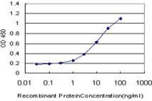 Detection limit for recombinant GST tagged NUDT5 is approximately 1ng/ml as a capture antibody. (NUDT5 Antikörper  (AA 120-219))